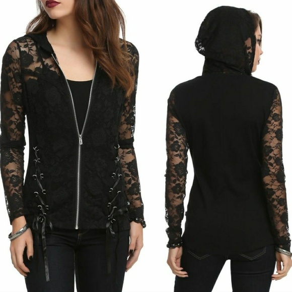 black lace hoodie
